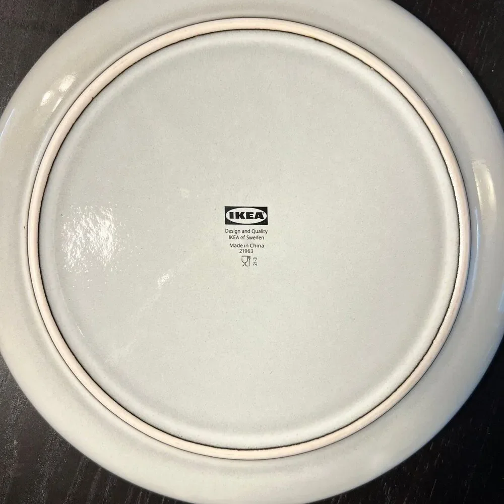 Ikea GLADELIG (5) Gray Stoneware Dinner Plates 10
